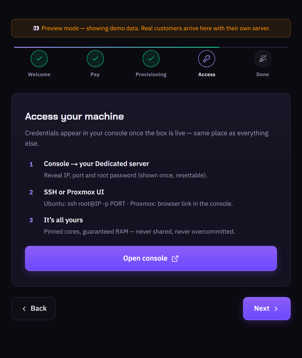 Access your machine